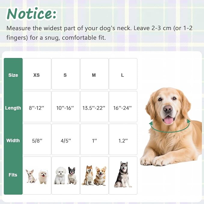 Dog Collar with Dark Green Striped Checkered - Image 2