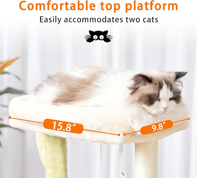 Heybly Cat Tree, 39.4 Inches Tower Condo - Image 3