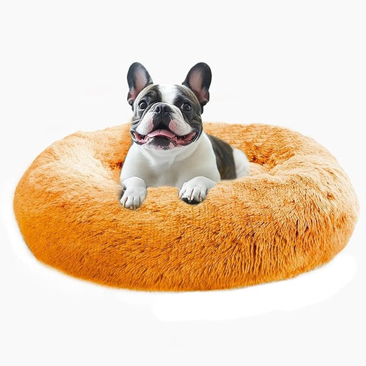 JOLLYVOGUE Calming Dog Bed Medium Size Dog, Anti-Anxiety Donut Medium Pet Bed by JOLLYVOGUE