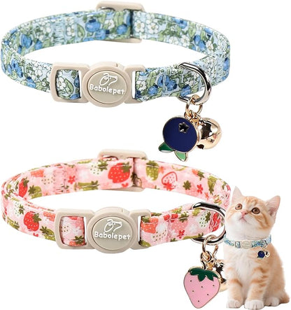 2 Pack Spring Summer Cat Collars by Babolepet