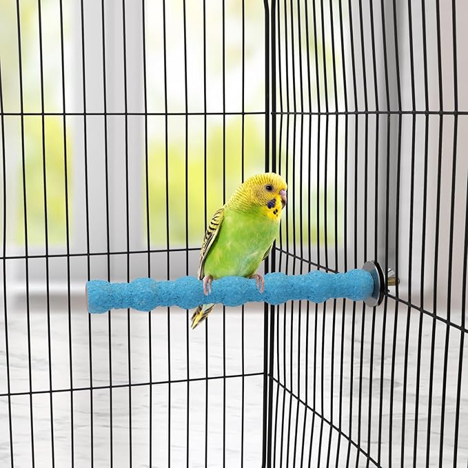 Hypeety Wood Perch Stand Paw Grinding Stick Toy Colorful Pet Bird Cage Stand - Image 5