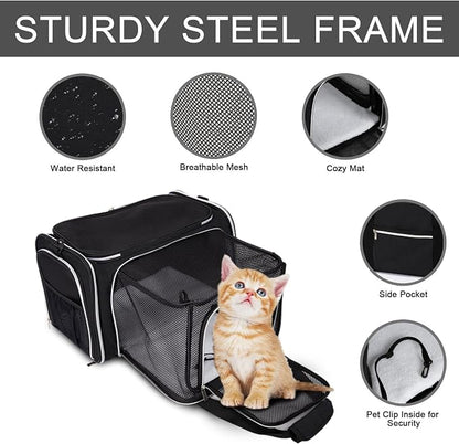 BAGLHER Cat Carrier Bag, Airline Approved Pet Carrier Soft Side Pet Travel 5 - Image 3
