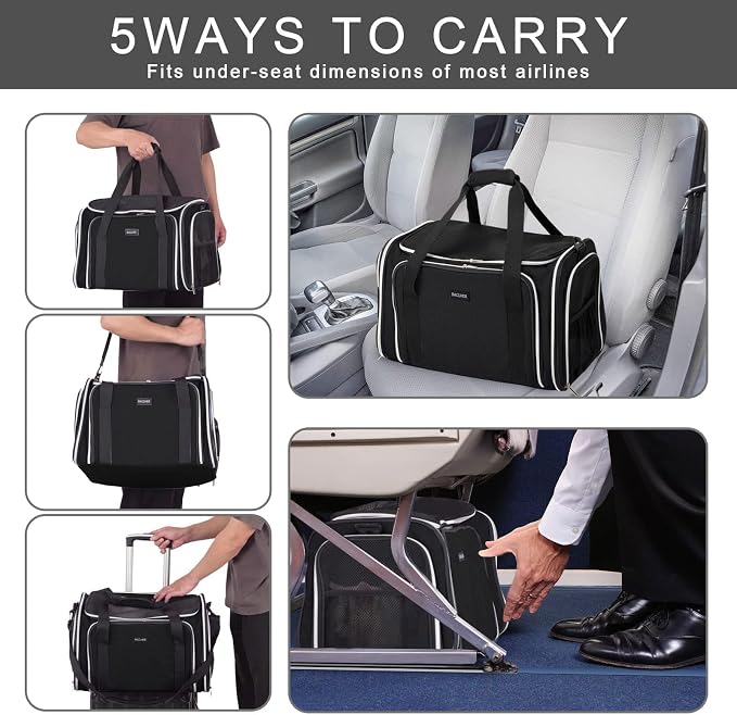 BAGLHER Cat Carrier Bag, Airline Approved Pet Carrier Soft Side Pet Travel 5 - Image 7