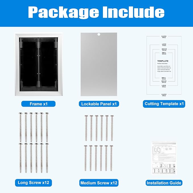 Aluminum Pet Door with Panels, Durable Dog Door with Automatic Closing Magnetic - Image 3