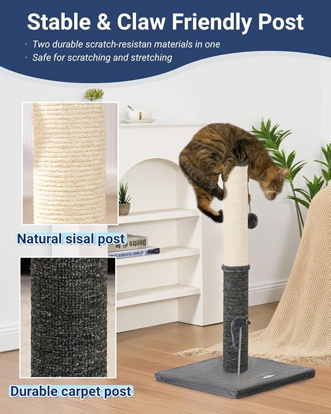 Happi N Pets 29.5" Tall Cat Scratching Post, Cat Scratcher - Image 2