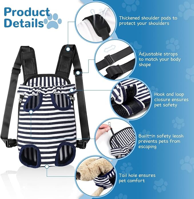 YUDODO Pet Dog Carrier Backpack Adjustable Dog Front Carrier, Legs Out Easy-Fit - Image 3