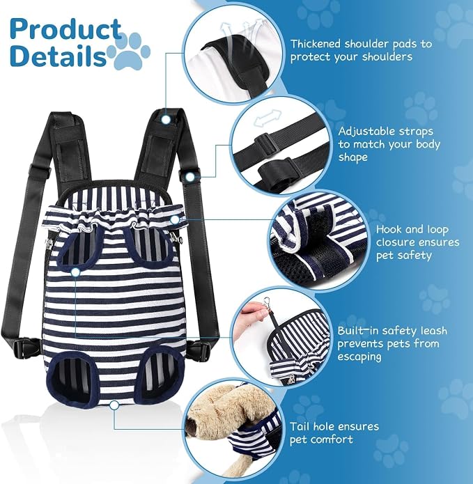 YUDODO Pet Dog Carrier Backpack Adjustable Dog Front Carrier, Legs Out Easy-Fit - Image 2