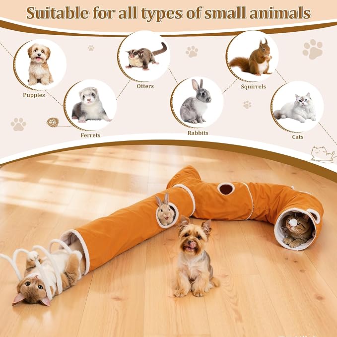 Ownpets 2-in-1 Cat Tunnel, Large Lollipop Shape Cat Tunnel Toy - Image 8