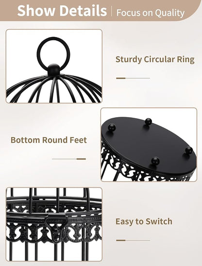 NUPTIO Black Decorative Bird Cage: Birdcage Hanging Lantern - Image 8
