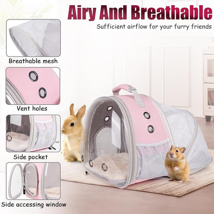 Back Expandable Backpack for Small Animals, Portable Travel Bag Breathable Pet - Image 3