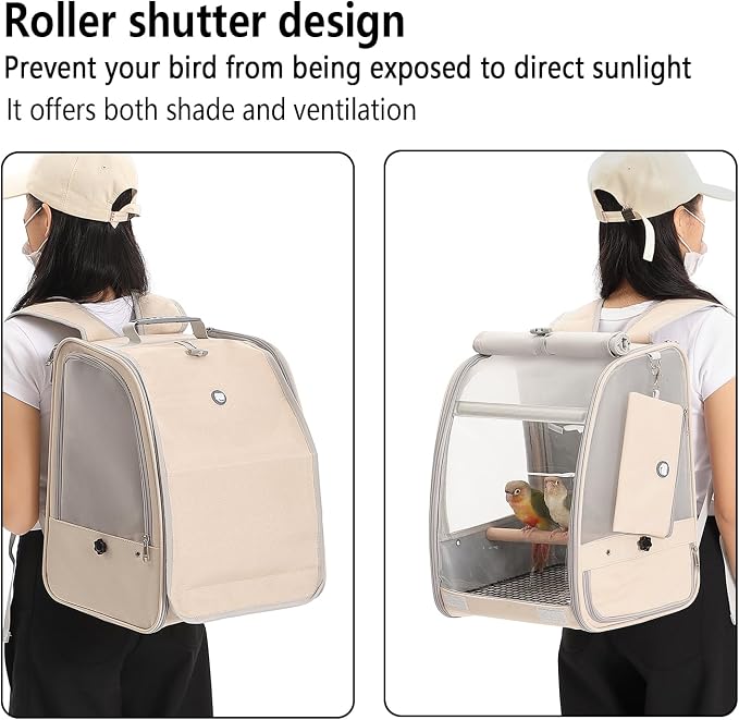 Bird Carrier Backpack, Portable Travel Bird Cage - Image 5