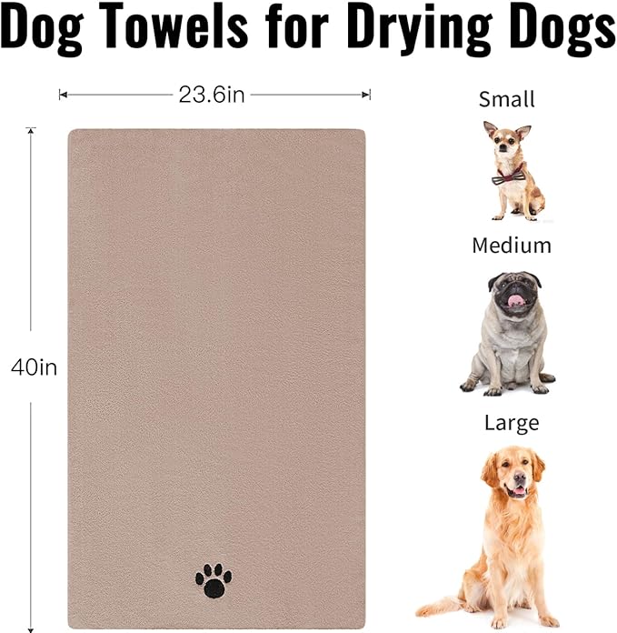 Microfiber Dog Towels for Drying Dogs, Super Absorbent and Soft Pet Grooming - Image 3