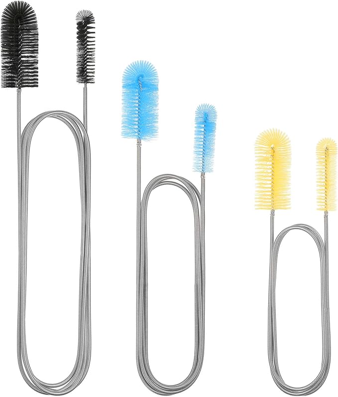 Patelai 3 Pieces Aquarium Filter Hose Brush Stainless Flexible Tube Cleaning by Patelai