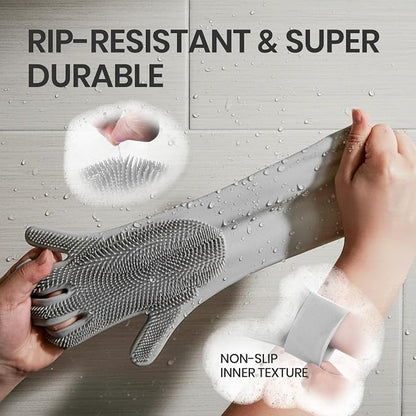 DELOMO Dog Washing Gloves with Comb: Soft and Gentle Silicone Pet Grooming - Image 3