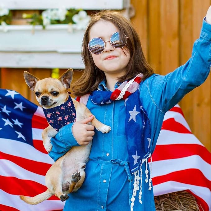 4th of July Dog Bandanas, Patriotic Pet Decorations 2 Pack, Adjustable - Image 6