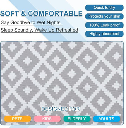 OUTCREATOR® Washable Bed Pads 34" x 36", Incontinence Mattress Protector - Image 5