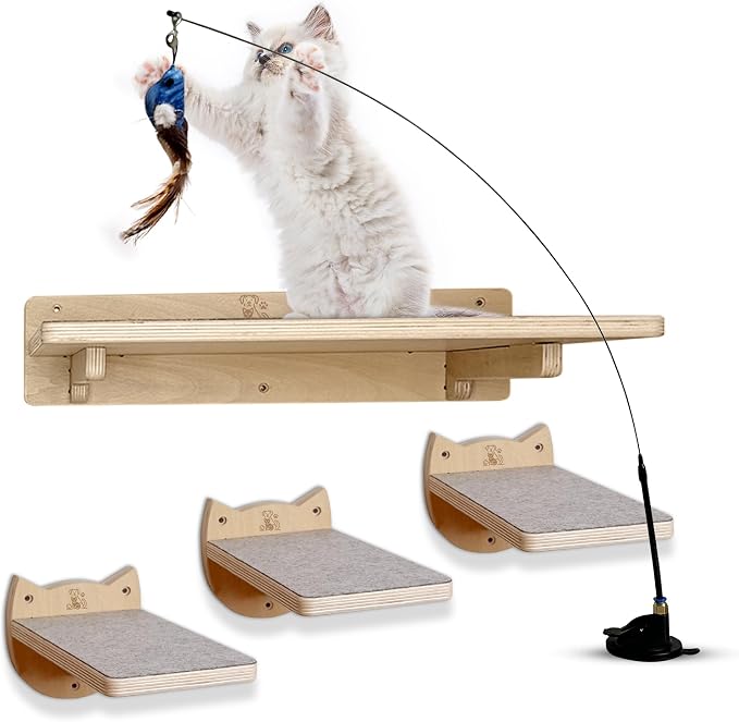 Snuggle & Play Cat Wall Shelves & Climbing System – Modern Furniture Set by Unknown