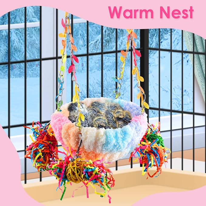 KATUMO Budgies Nest, Conure Snuggle Bed Bird Swing Bed Parrotlet Breeding Nest - Image 6