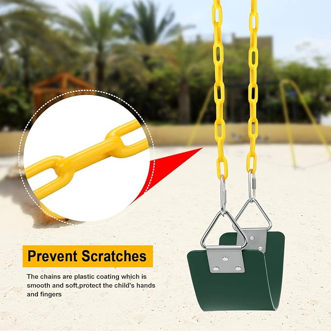 AGPTEK Swing Set, Seat with 66 Inch Anti-Rust Chains Thermoplastic Coated - Image 4