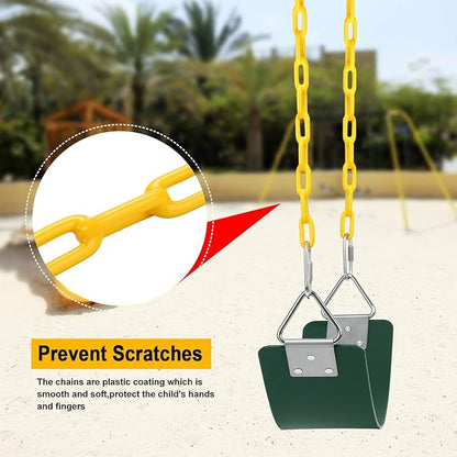 AGPTEK Swing Set, Seat with 66 Inch Anti-Rust Chains Thermoplastic Coated - Image 4