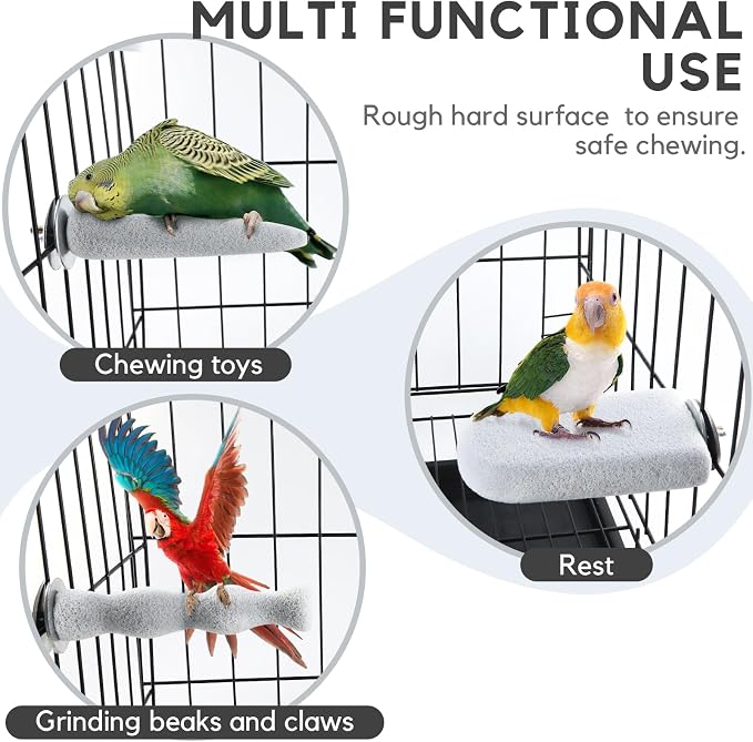 3PCS Bird Beak Grinding Stone, Natural Pumice Bird Parrot Cage Perch Stand - Image 5