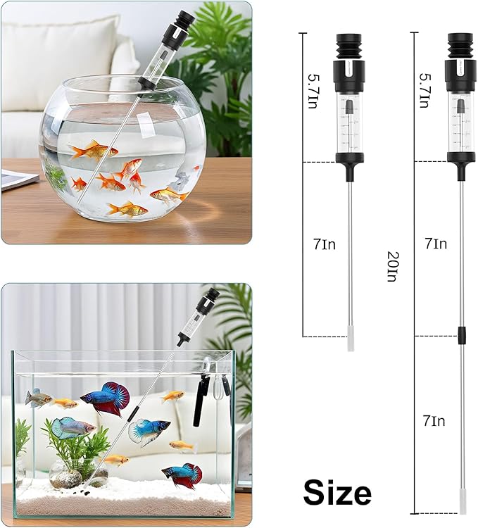 Carefree Fish Aquarium Gravel Cleaner 15~30In Multi-Functional Syphon Feeding - Image 2