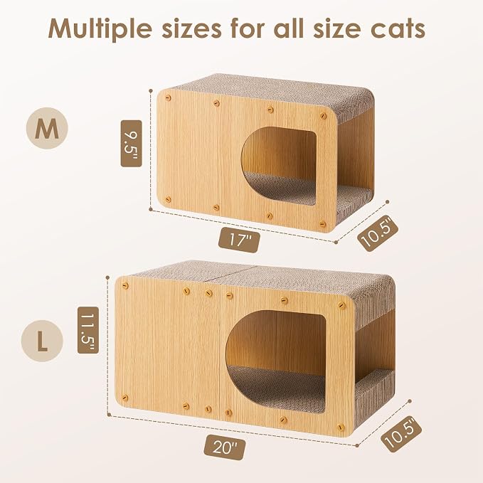 EHEYCIGA Cardboard Cat Scratcher House, 20-Inch Corrugated Cat Scratcher - Image 6