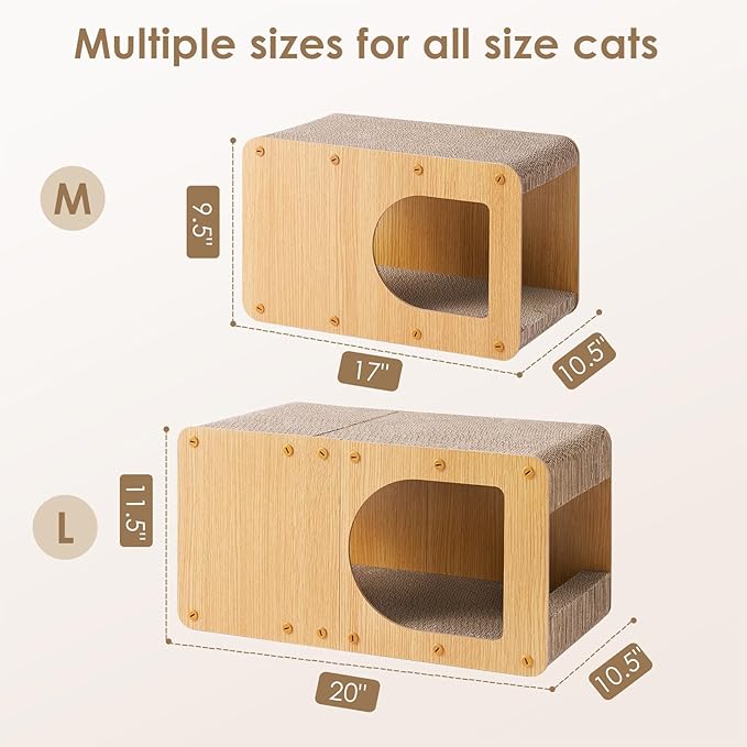 EHEYCIGA Cardboard Cat Scratcher House, 17-Inch Corrugated Cat Scratcher - Image 6