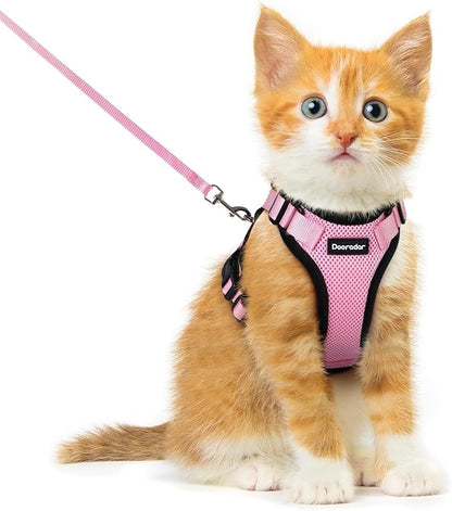 Dooradar Cat Harness and Leash Set, Escape Proof Safe Adjustable Kitten Vest by Dooradar