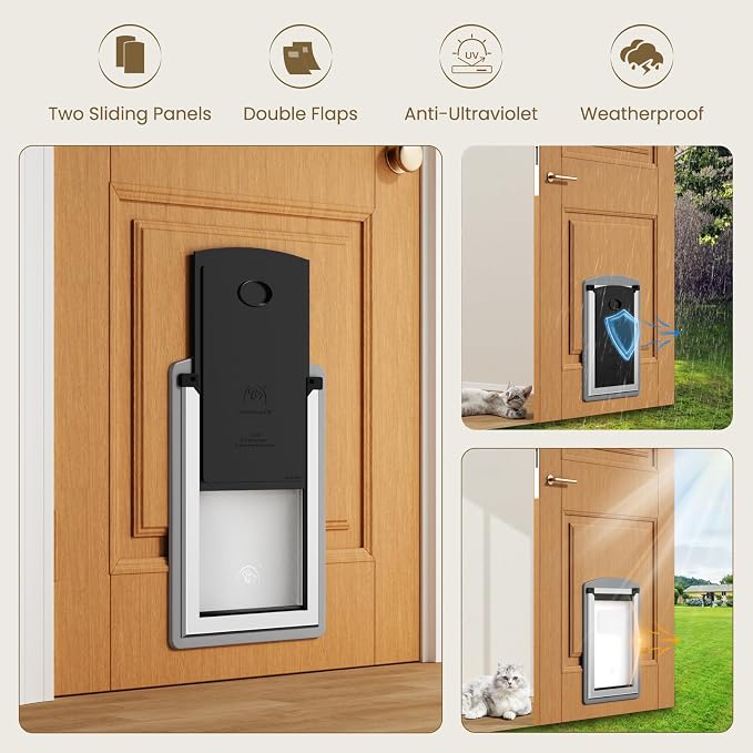 MAVRICFLEX Cat Door for Door, All-Stainless Steel Frame Cat Door - Image 4