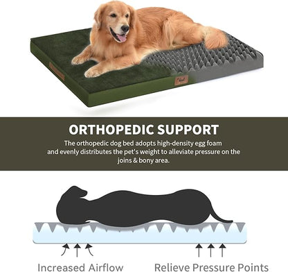 Plush Orthopedic Dog Bed for Medium Dogs & Puppies, Waterproof Dog Beds 29x18 - Image 2