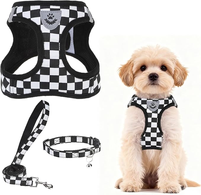 PUPTECK Adjustable Dog Harness Collar and Leash Set Step in No Pull Pet Harness by PUPTECK