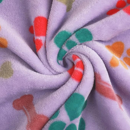 Luciphia 1 Pack 3 Blankets Fluffy Premium Fleece Pet Blanket Flannel Paw Bone - Image 4