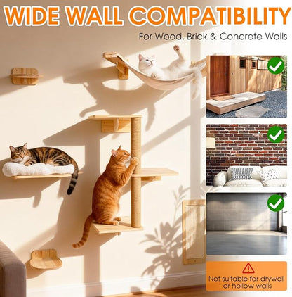 6in1 Cat Wall Shelves Climbing Systems, Large Cat Furniture Shelf Set Wall - Image 7