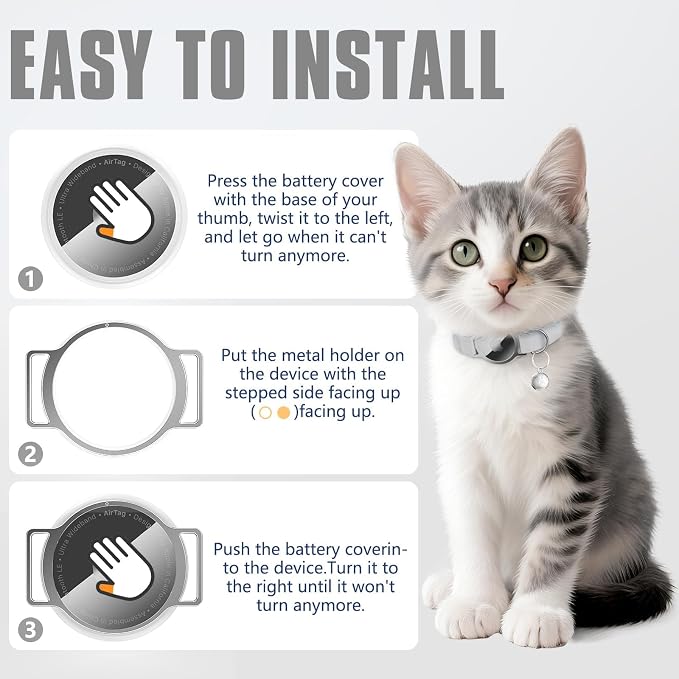 AirTag Cat Collar, Ultra Elastic Cat Tracker Collar, Airtag Holder Compatible - Image 4