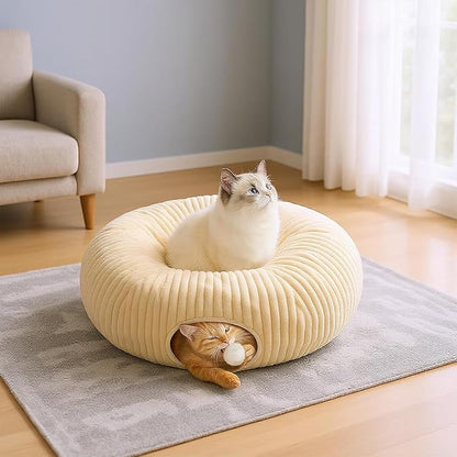 Cat Tunnel Bed with 40 Pcs Interactive Cat Toys, Cat Tube with Kitten Toys - Image 4