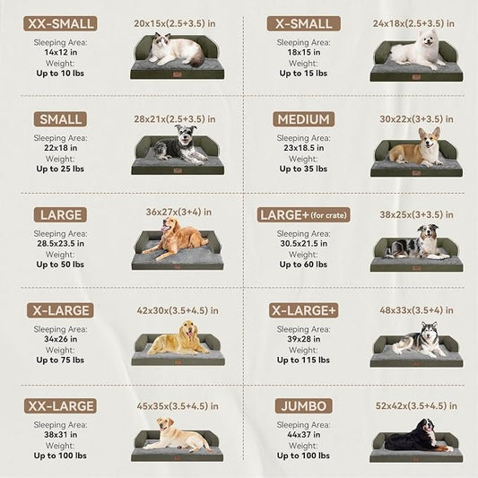 Large Dog Bed Orthopedic Washable: Orthopedic Dark Green Dog beds - Image 2