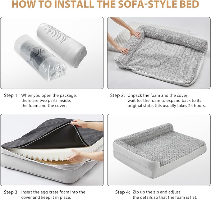 BFPETHOME Orthopedic Dog Beds for Large Dogs-Waterproof Sofa Dog Bed - Image 5