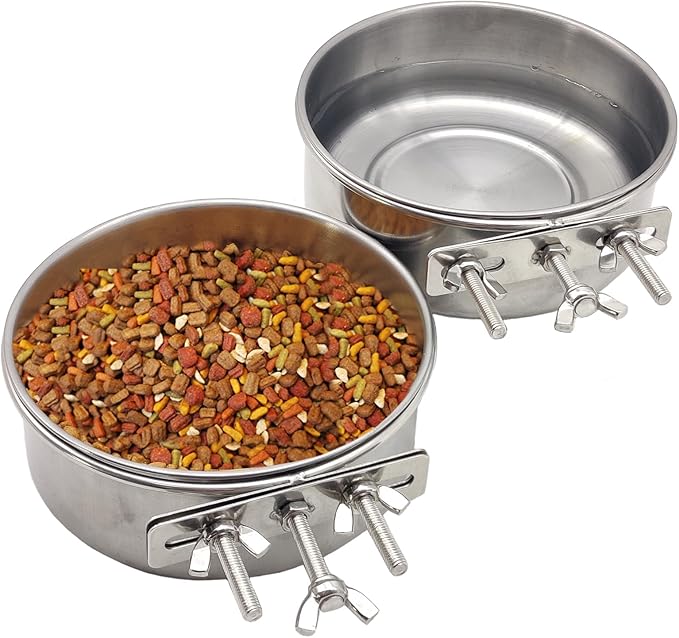 PINVNBY 2pcs Stainless Steel Bird Bowl by PINVNBY