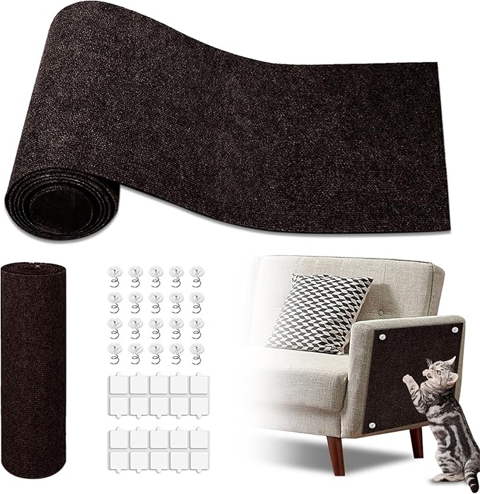 Cat Scratch Mat, 118.5"x17.4" Trimmable Self-Adhesive Cat Scratch Furniture by GMEZZO