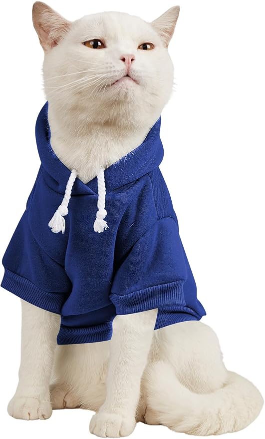 QWINEE Basic Dog Hoodie Sweatshirt Puppy Sweater Warm Cat Costumes Pet Clothes by QWINEE