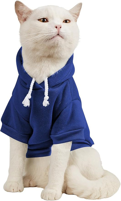 QWINEE Basic Dog Hoodie Sweatshirt Puppy Sweater Warm Cat Costumes Pet Clothes by QWINEE