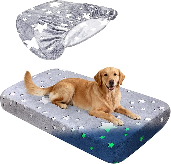 Flannel Waterproof Dog Bed Covers Replacement Washable, Elastic Edged Dog Bed by Hoopttay
