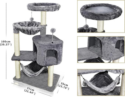 YUNIQUE Cat Tree with Cat Condo and Big Hammock - Image 3