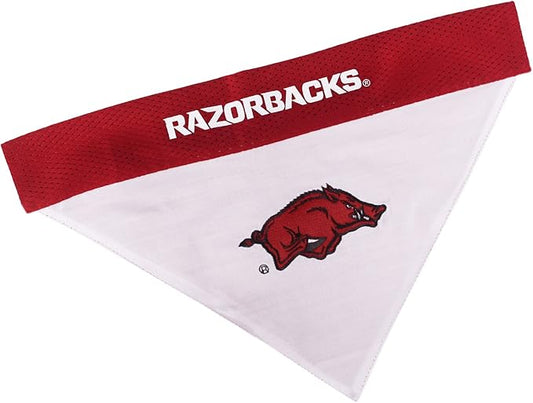 Pets First Collegiate Pet Accessories, Reversible Bandana, Arkansas Razorbacks by PETSFIRST
