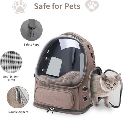 Cat Backpack Carrier for Cats and Small Dogs, Breathable Cat Bubble Backpack - Image 4