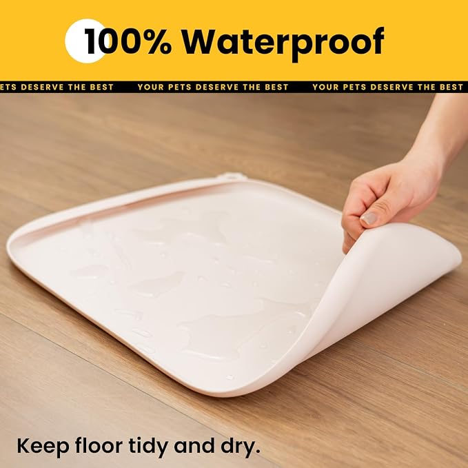 Silicone Dog Food Mat with Side Pocket & Hook Hole, Soft Raised Edges, Easy - Image 7