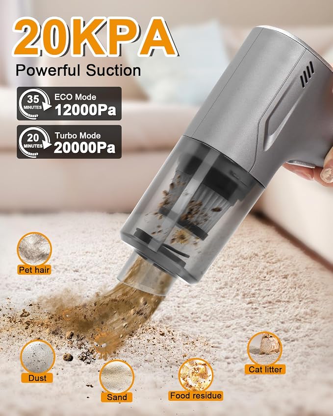 Car Handheld Vacuum Cordless 4 in 1, 20000PA Car Vacuums Cleaner Portable - Image 2