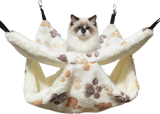 Cat Hammock for Cage, Soft Warm Hanging Bed for Kitten, Guinea Pig, Chinchilla by OINEEDU