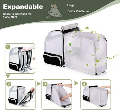 halinfer Backpack to Carry Cat and Small Puppy up to 16 Pounds, Breathable Pet - Image 5